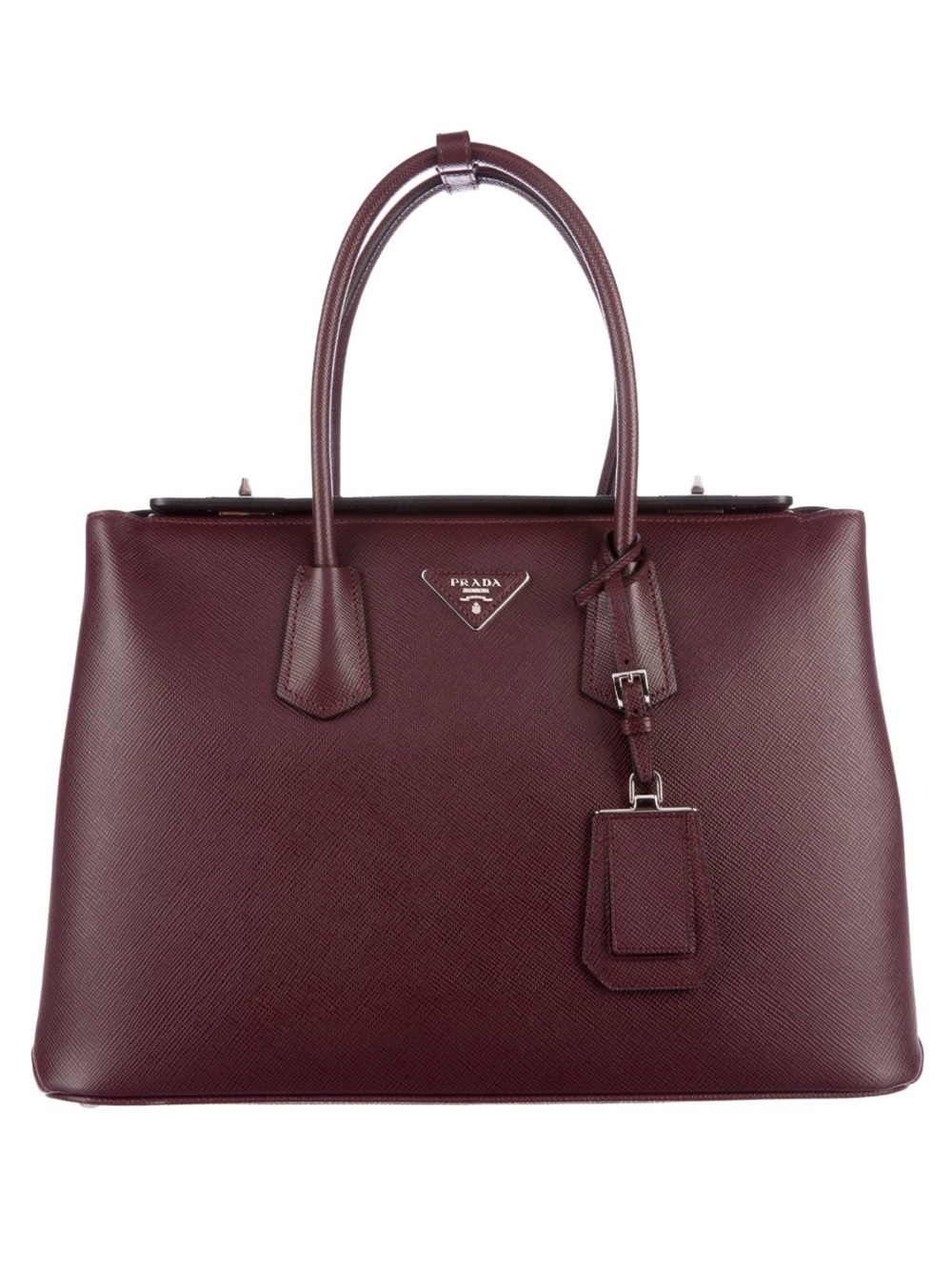 PRADA Saffiano Cuir Twin Tote Bag w/COA